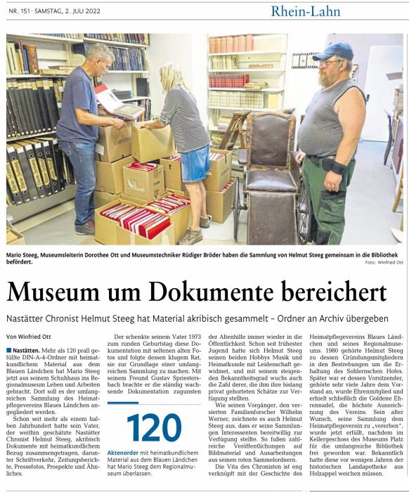 20220702_chronist_helmut_steeg_uebergabe_museum.jpg 20220702_chronist_helmut_steeg_uebergabe_museum.jpg